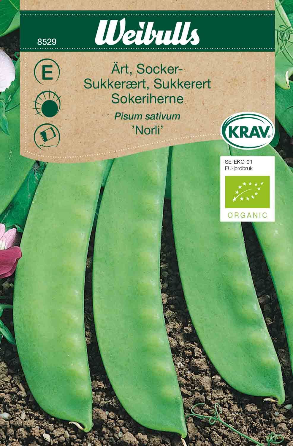 Ärt, KRAV sockerärt låg