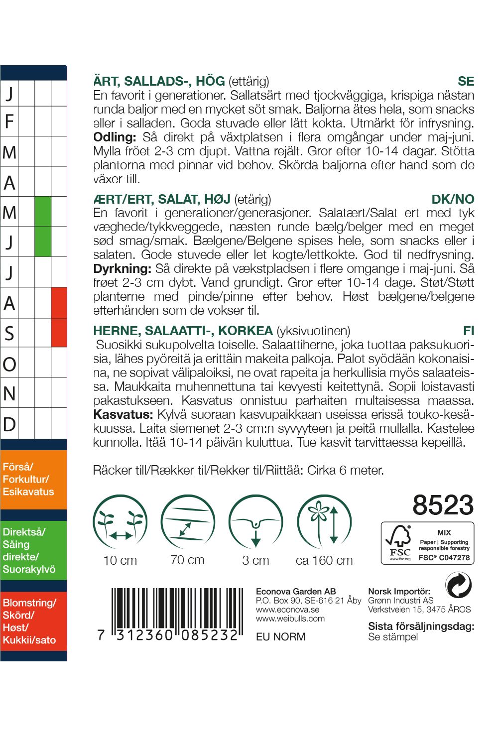 Ärt,sallads-, hög