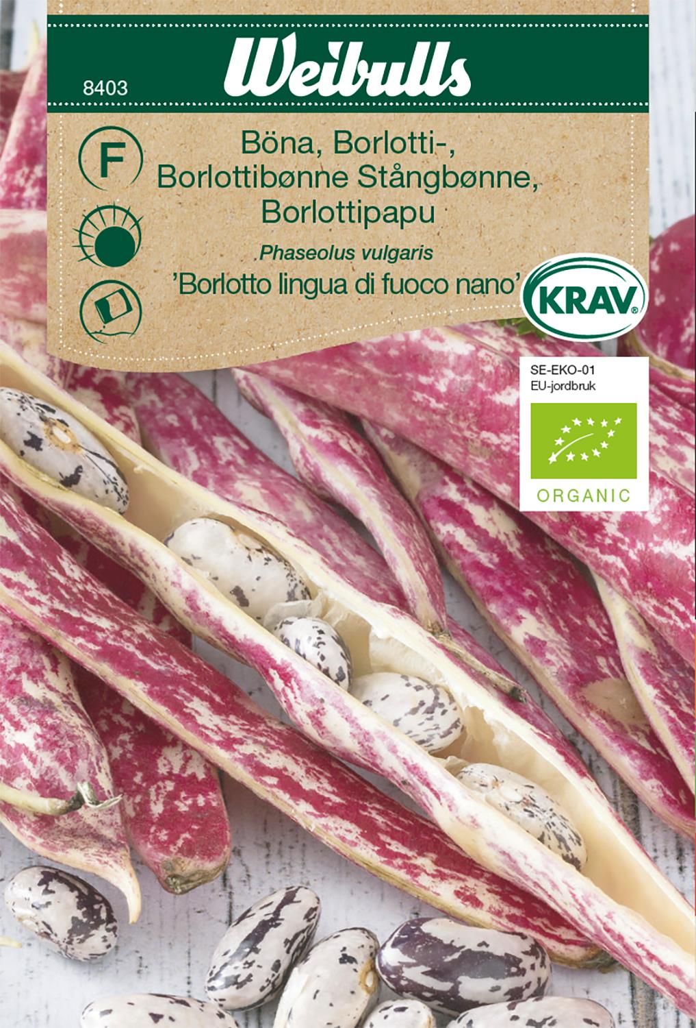 Böna, Borlotto KRAV godk f ek odling KRAV