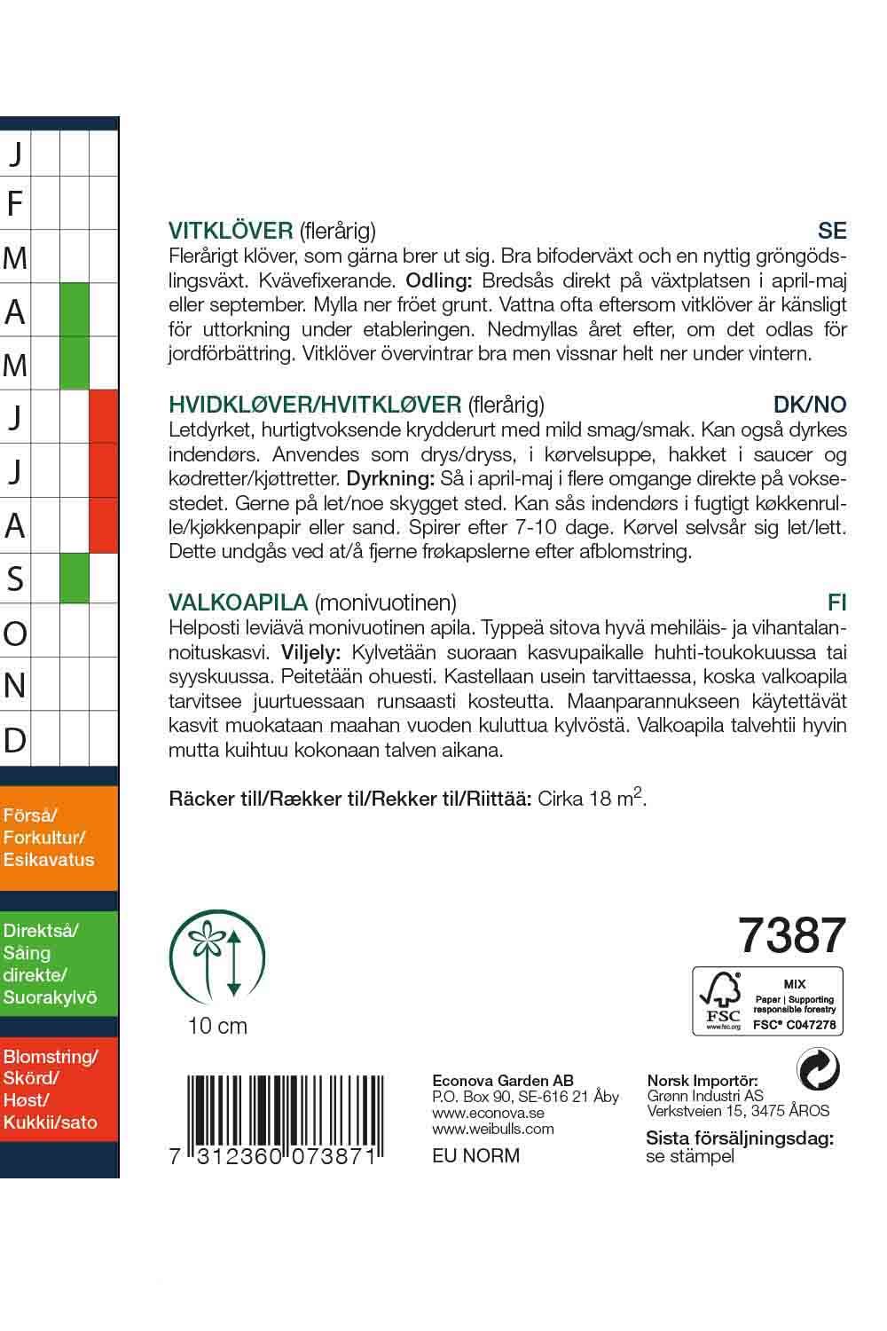 Klöver, vitklöver storpo