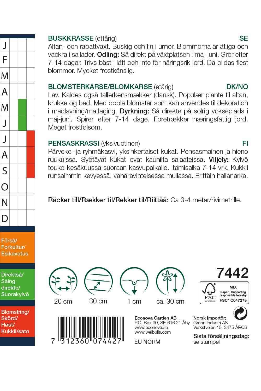 Krasse bland busk