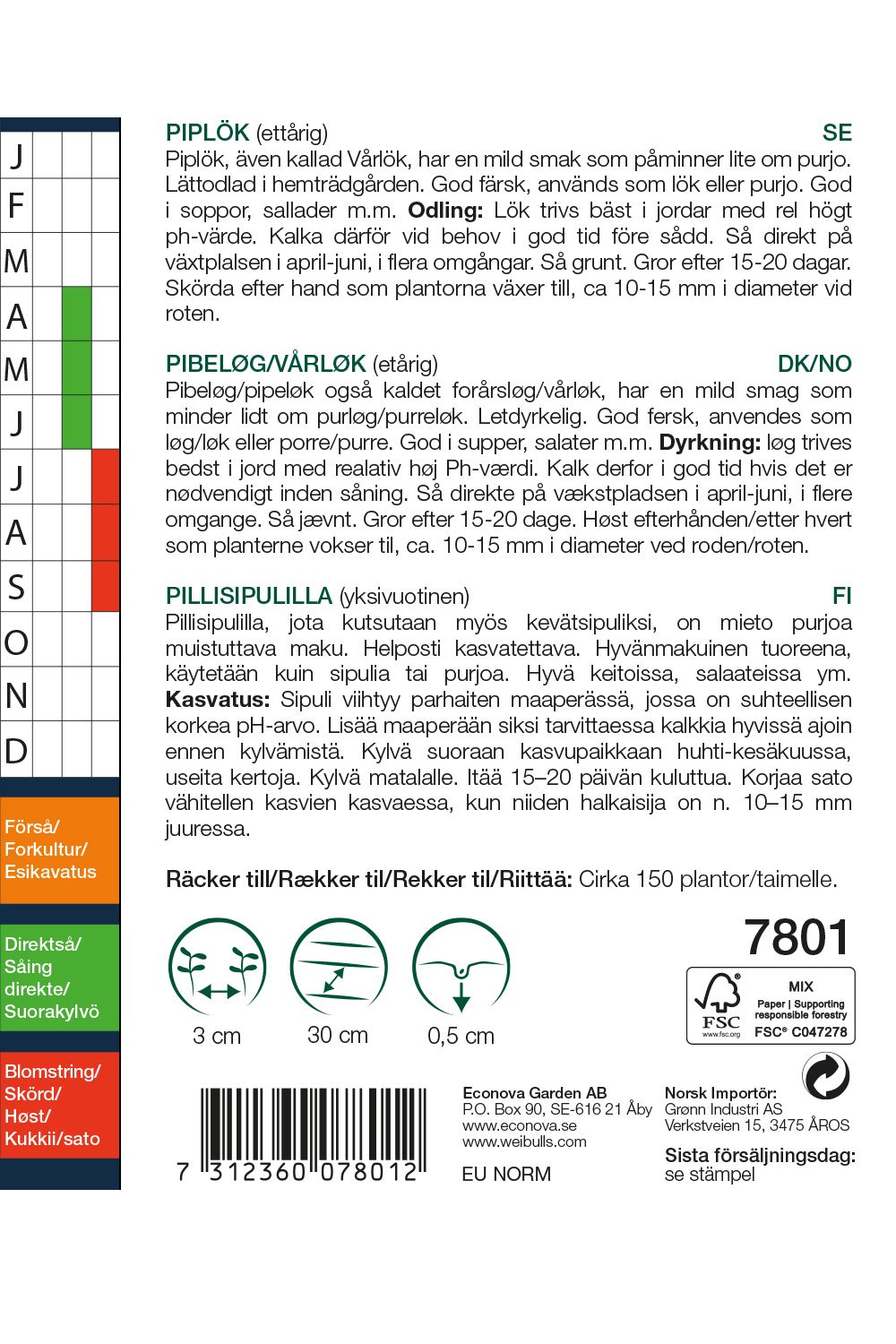 Lök, piplök/salladslök