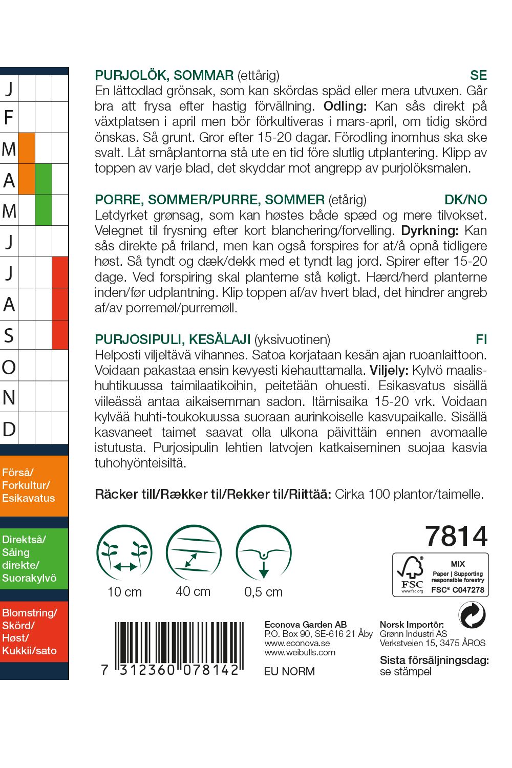 Lök, purjo, sommar Bulga