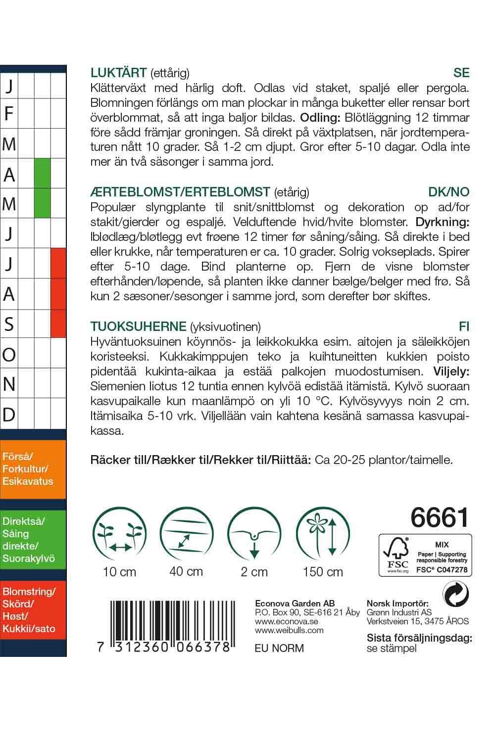 Luktärt vit