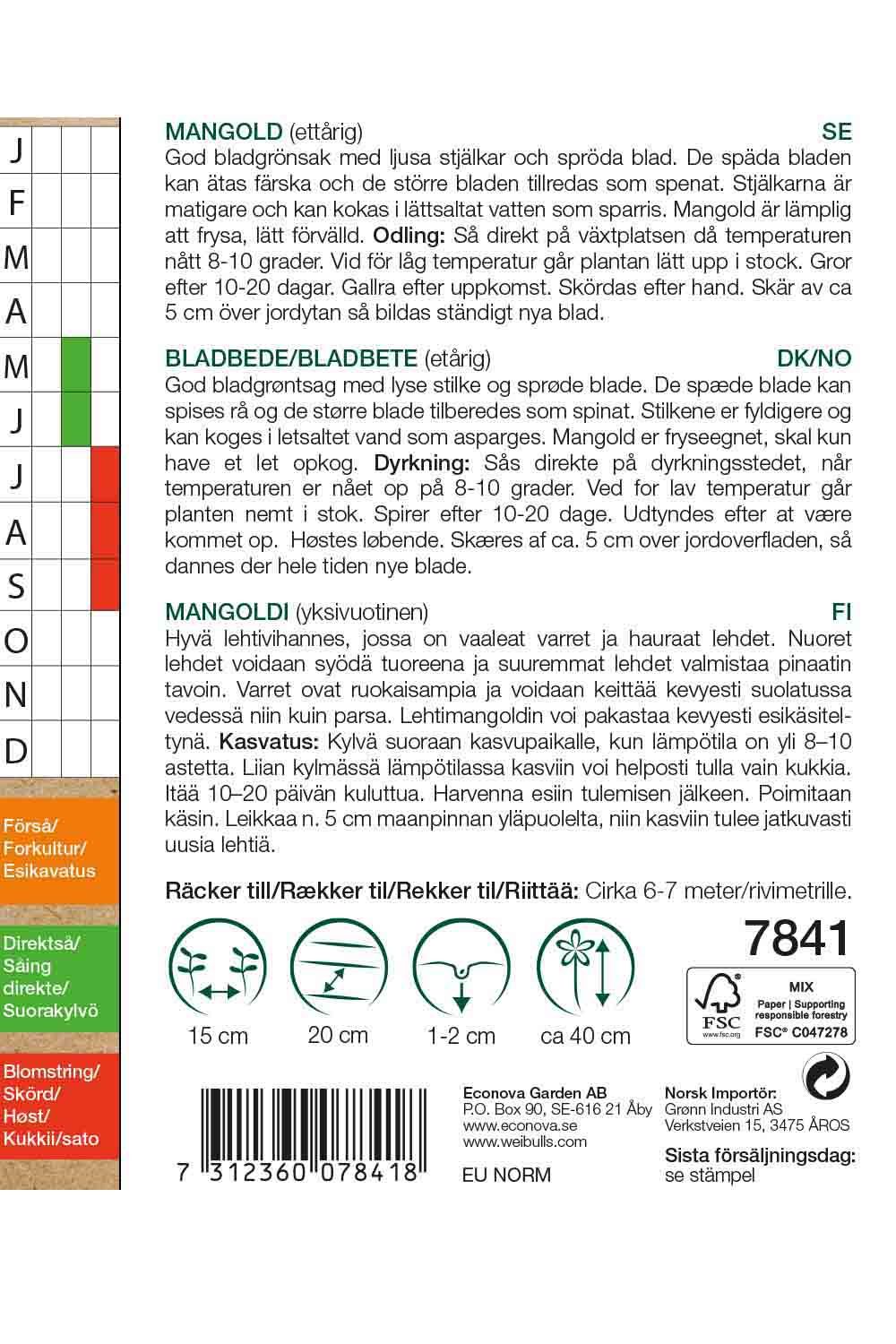 Mangold vit KRAV