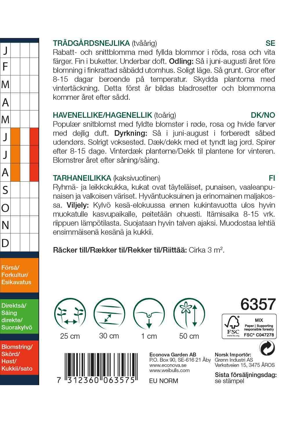 Nejlika trädgårds mix