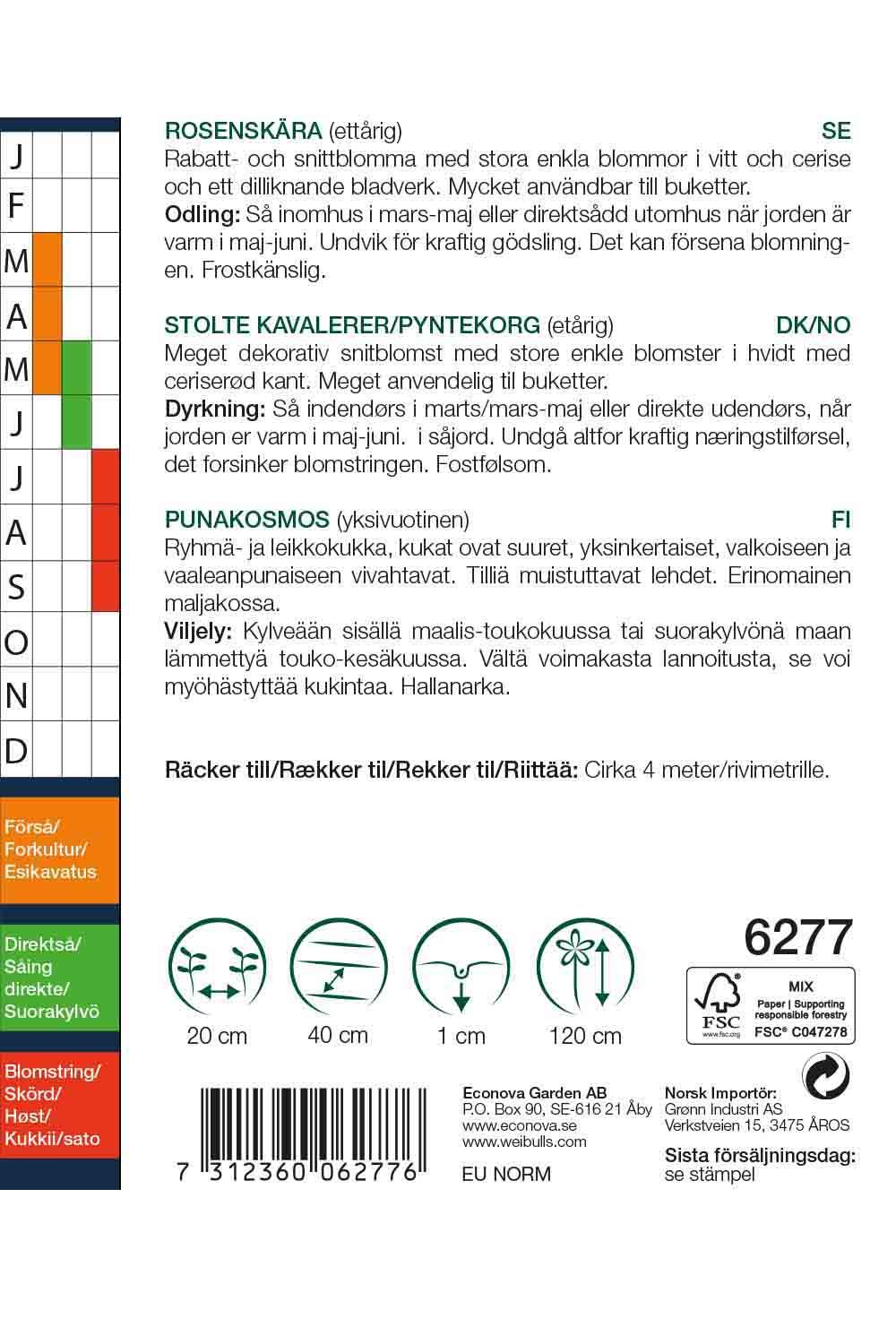 Rosenskära rosa/vit