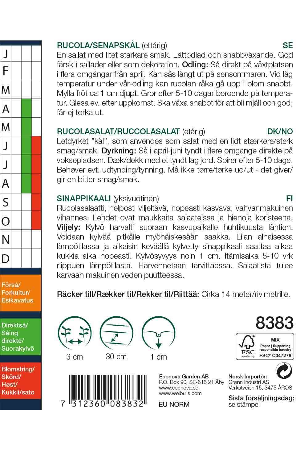 Rucola/senapskål