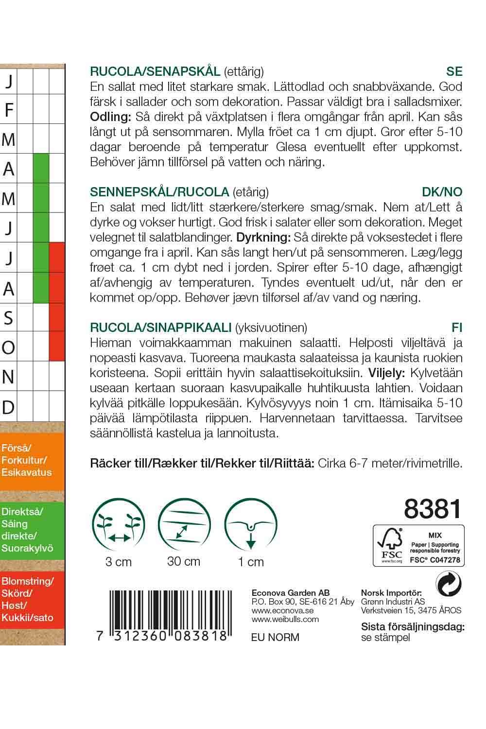 Rucola/senapskål KRAV