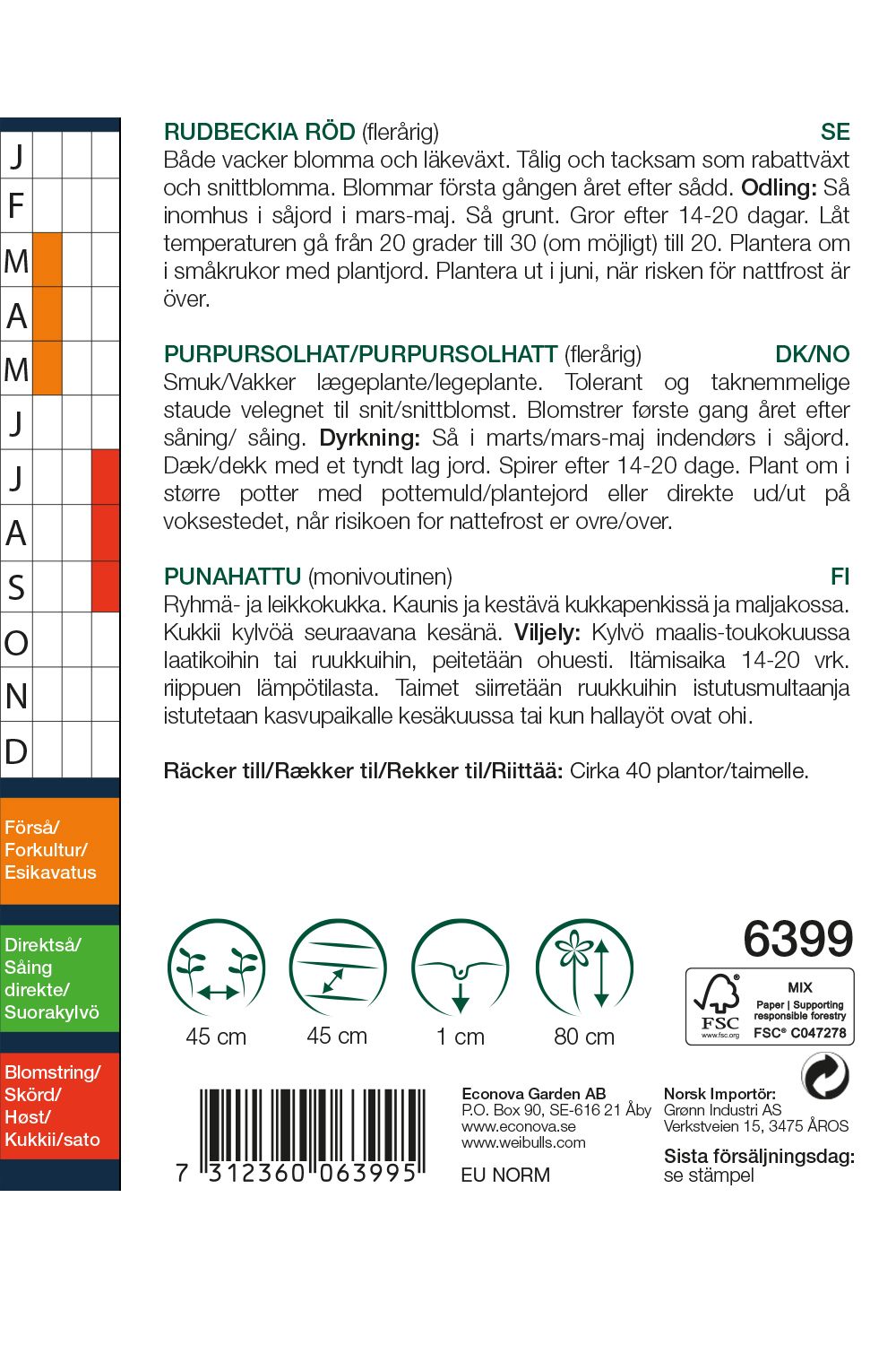 Rudbeckia, röd