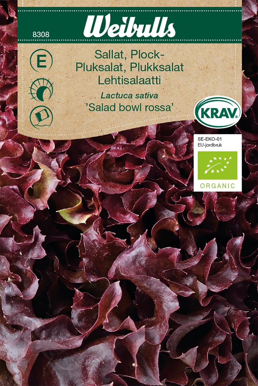 Sallat,plock-,röd KRAV Bowl rossa