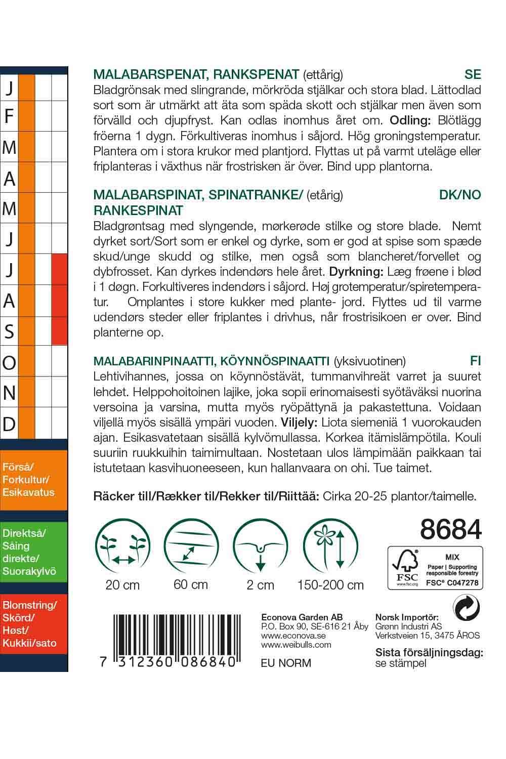 Spenat Malabar Rankspenat