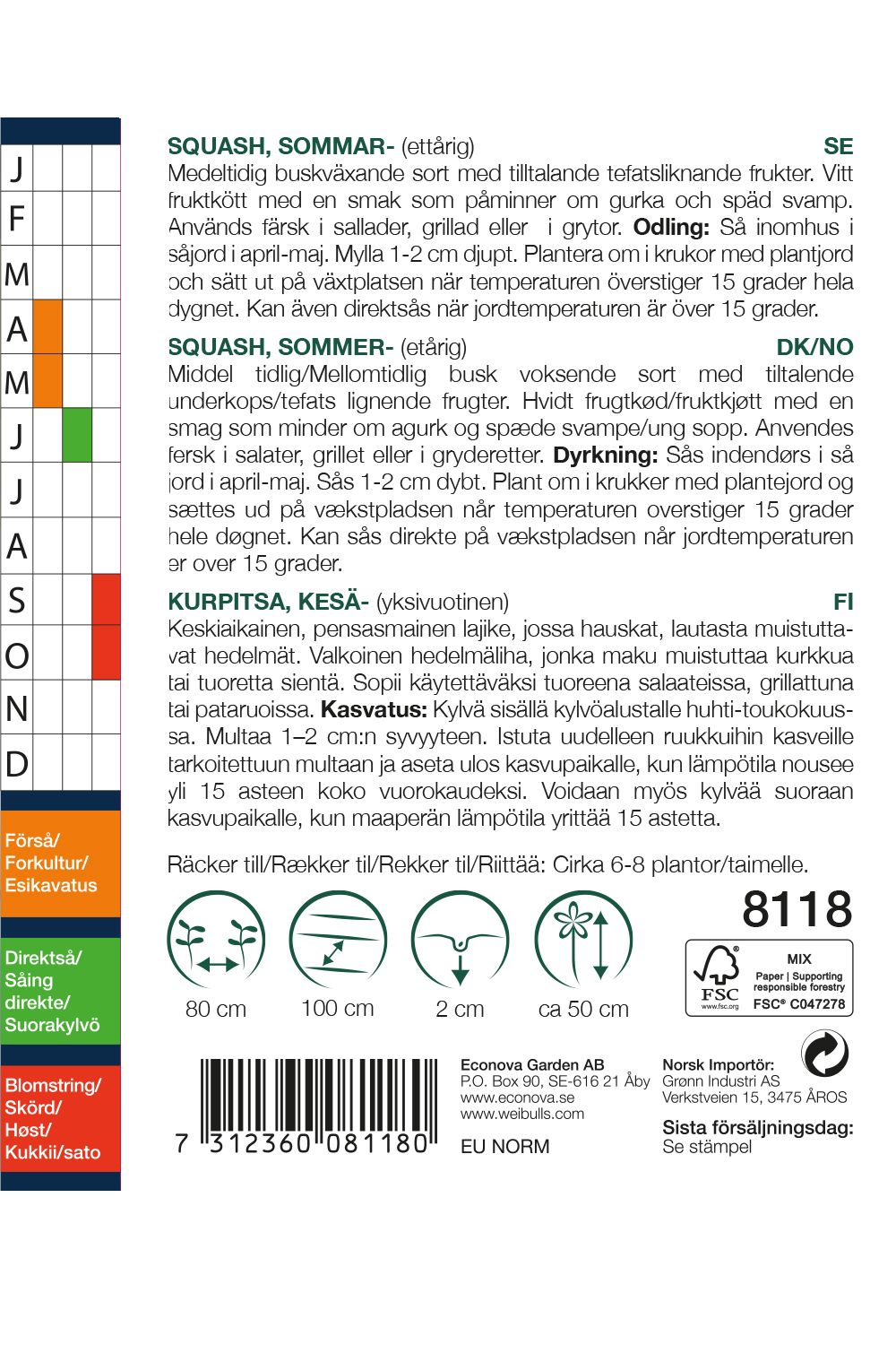Squash, sommar-