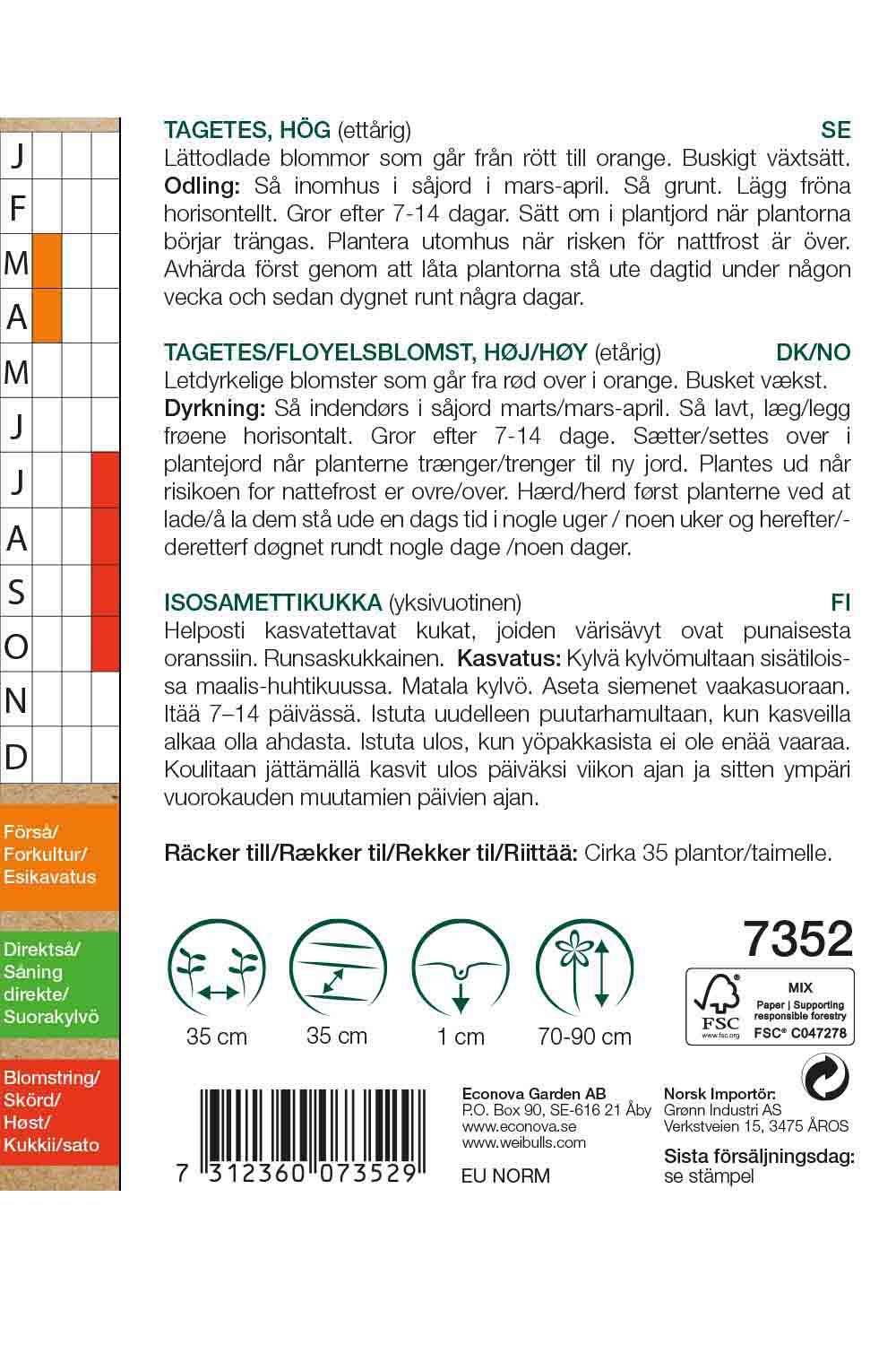 Tagetes KRAV hög