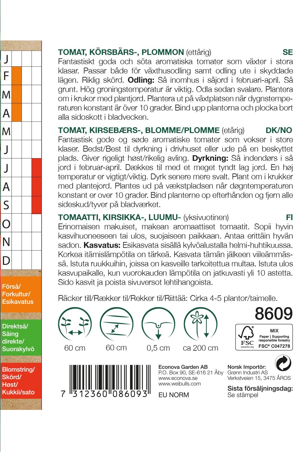 Tomat, KRAV körsbär/plum