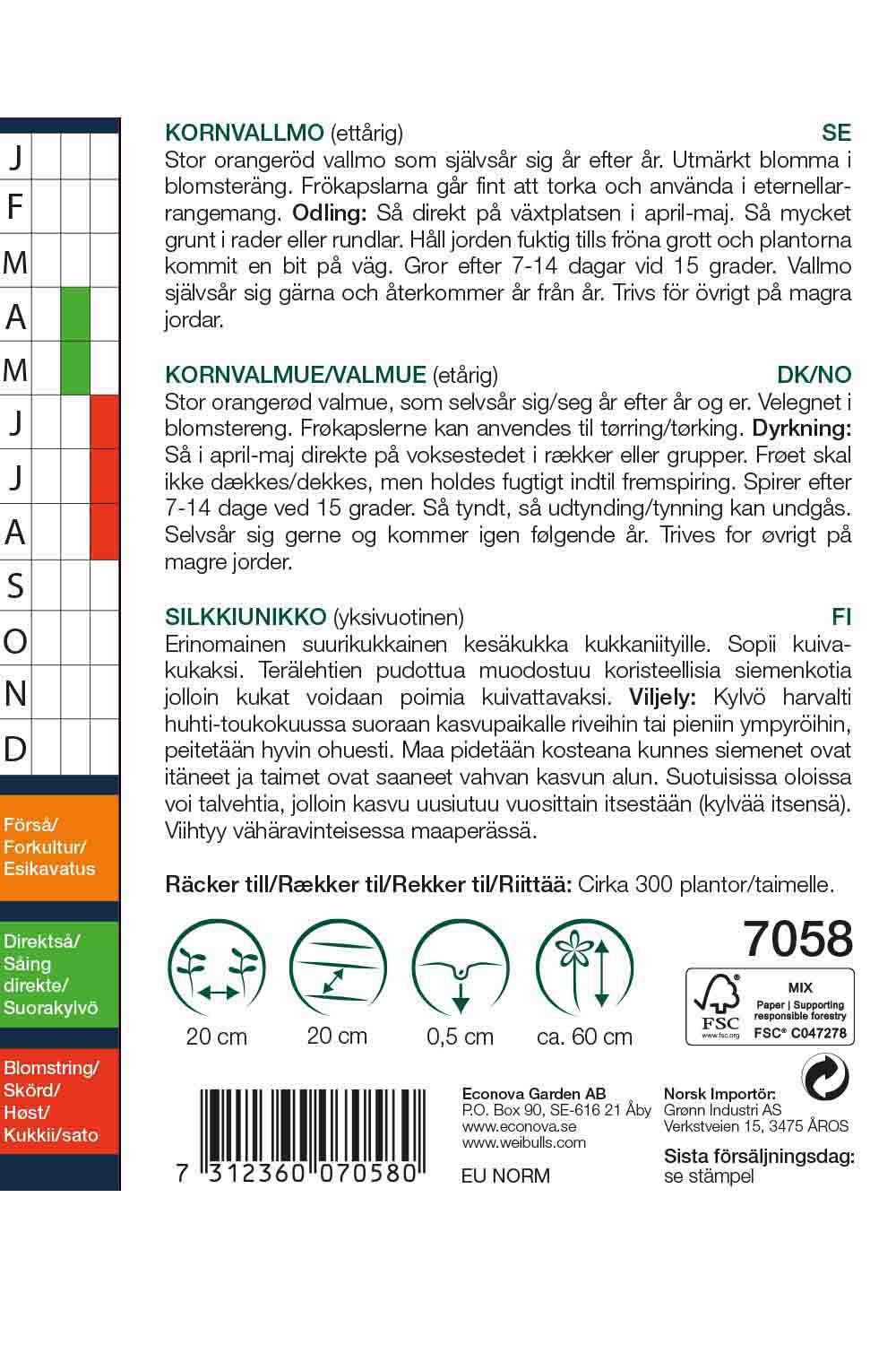 Vallmo, Korn röd vild